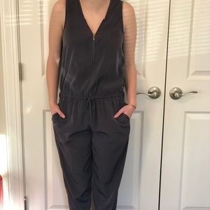 Banana Republic Grey Zipper Jumpsuit